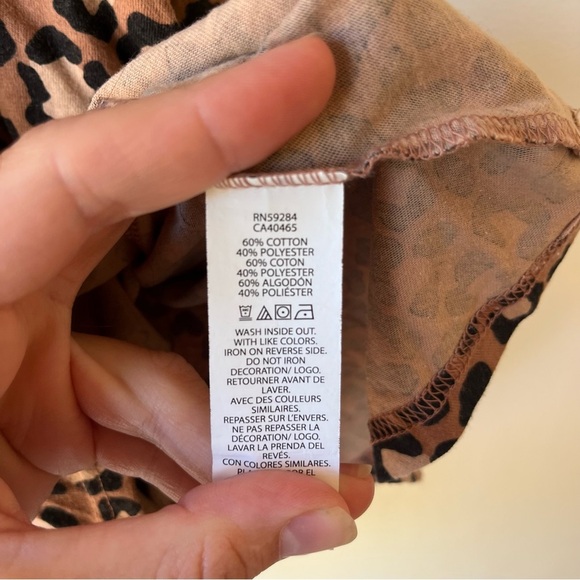 Girls Leopard Print Long Sleeve Dress Brown Black Animal Print Size 10/12 L - Picture 4 of 10